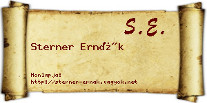 Sterner Ernák névjegykártya